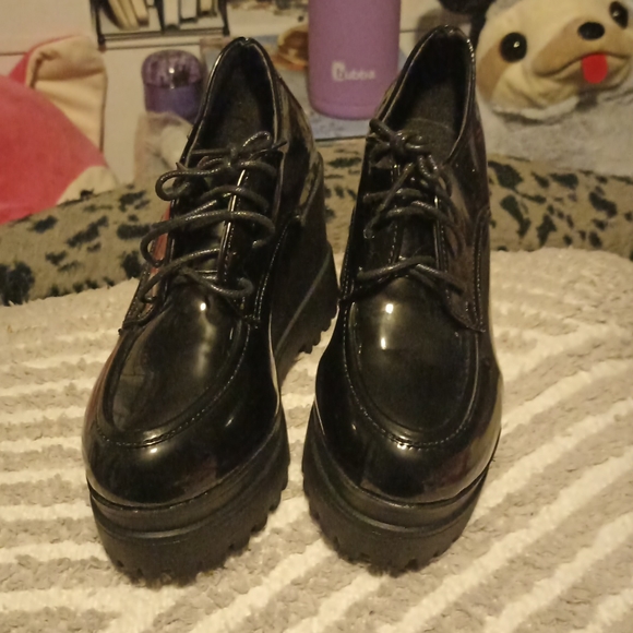 Platform AND Wedge Oxford Shoes - Picture 2 of 6